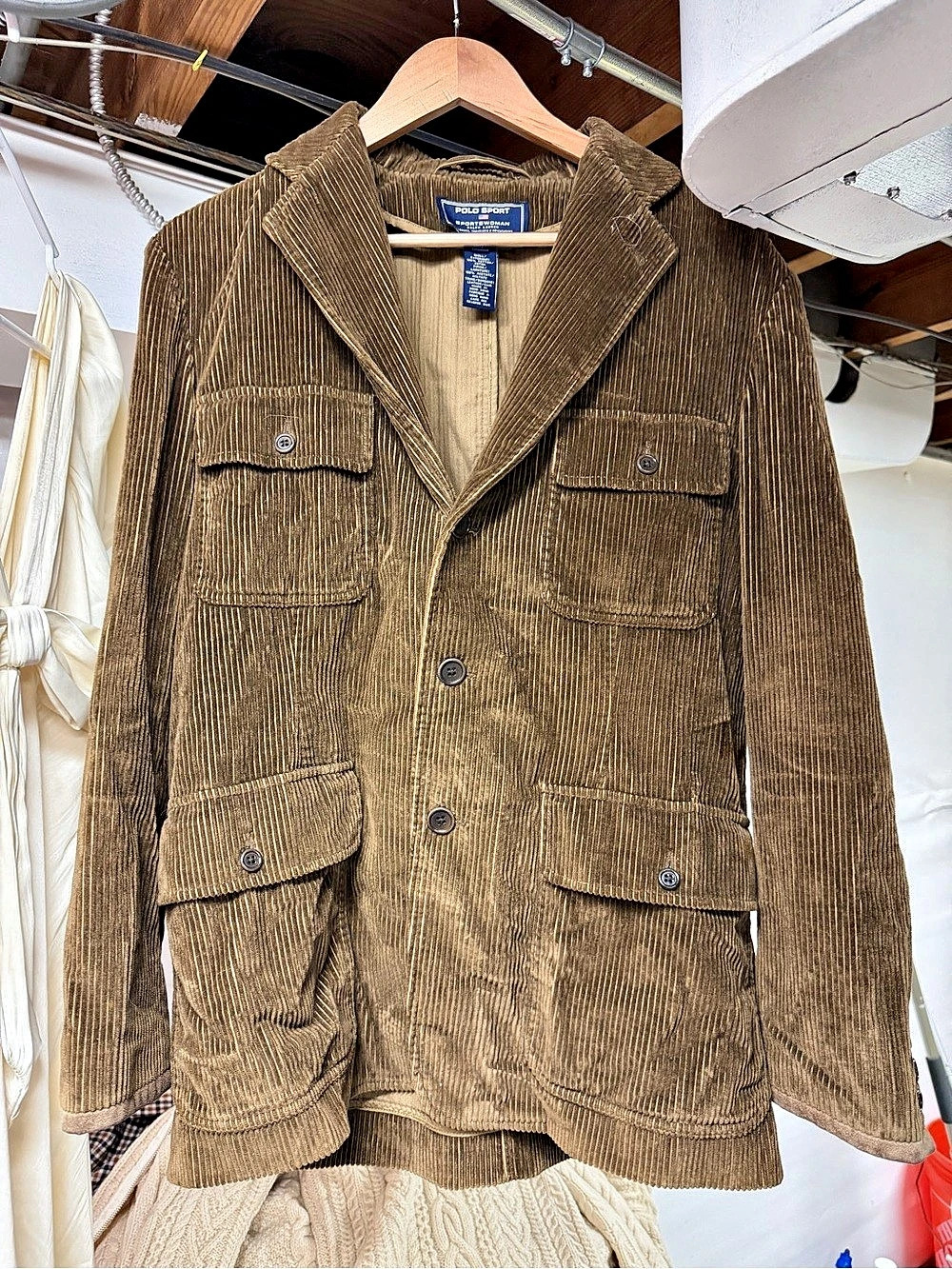 Polo Sport Sportswear Corduroy Field Jacket Size Medium Brown